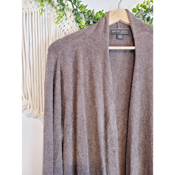 Barefoot Dreams Brown Fuzzy Knit Open Front Long Sleeve Cardigan, Size 2X - Picture 3 of 7